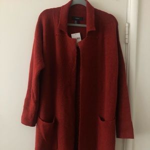 Cozy long red sweater - perfect for fall!
